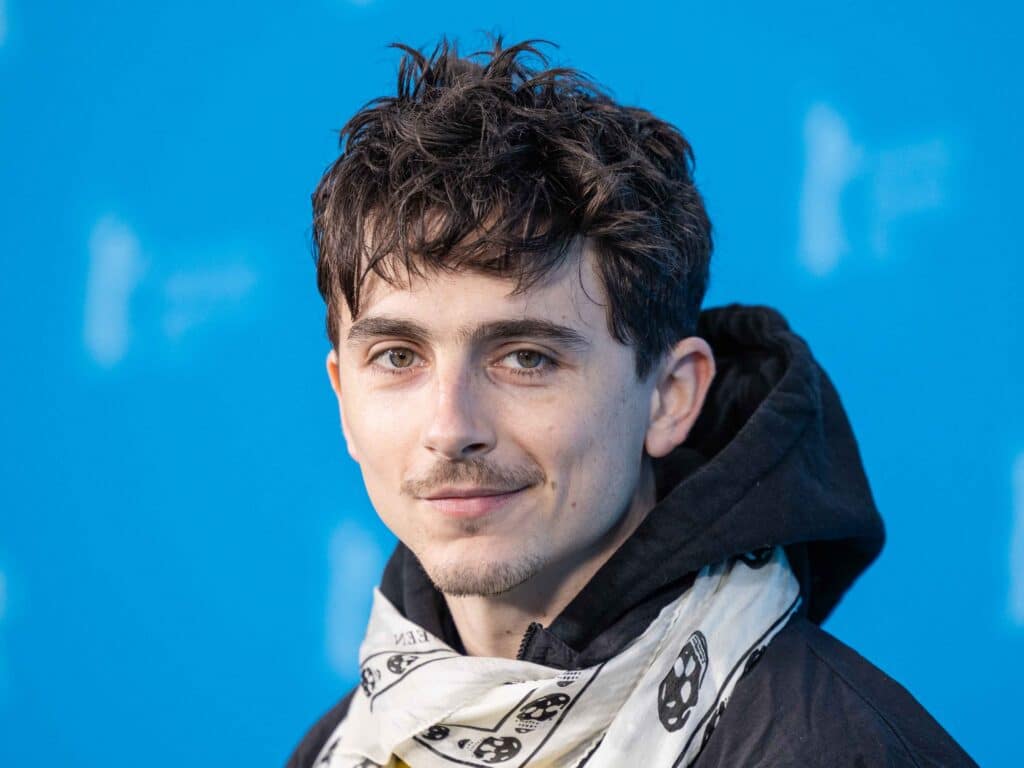 Timothee Chalamet at a press conference at the 75th Berlinale