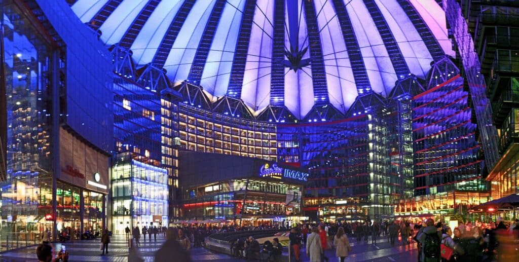Berlin's Center Potsdamer Platz at night