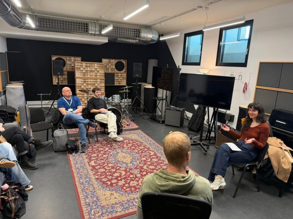 award-winning Berlin singer/Songwriter Donata Kramarz leading BIMM short course in songwriting