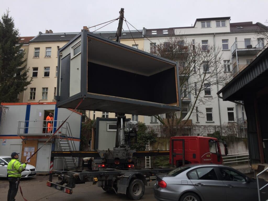 BIMM Berlin at RAW, shipping containers used for rehearsal studios